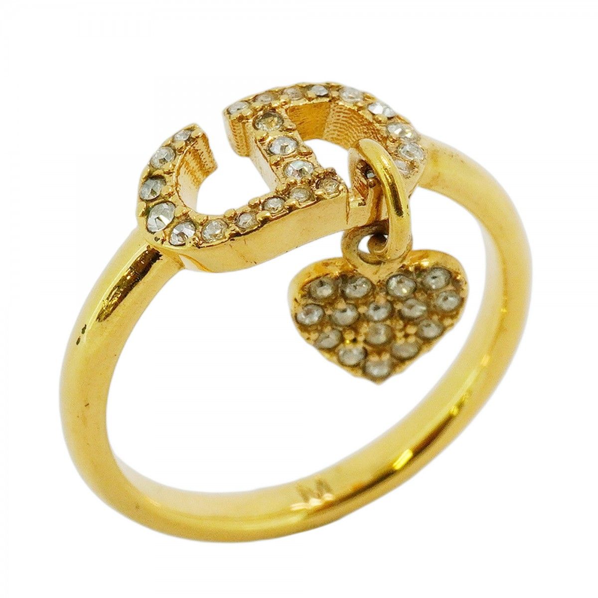 5jeb0278】クリスチャンディオール リング CDロゴ ハートモチーフ GP  