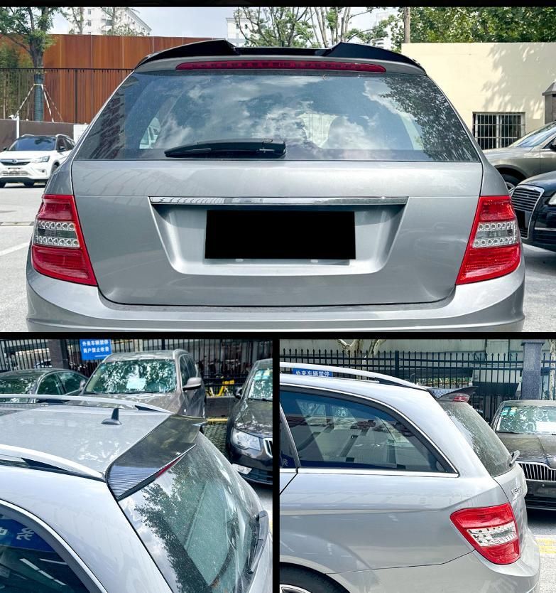 送料無料 メルセデス Cクラス S204 ステーションワゴン 2008-2014対応 ルーフスポイラー エアロウィング 外装パーツ グロスブラック仕上げ【大人気】ZZ520