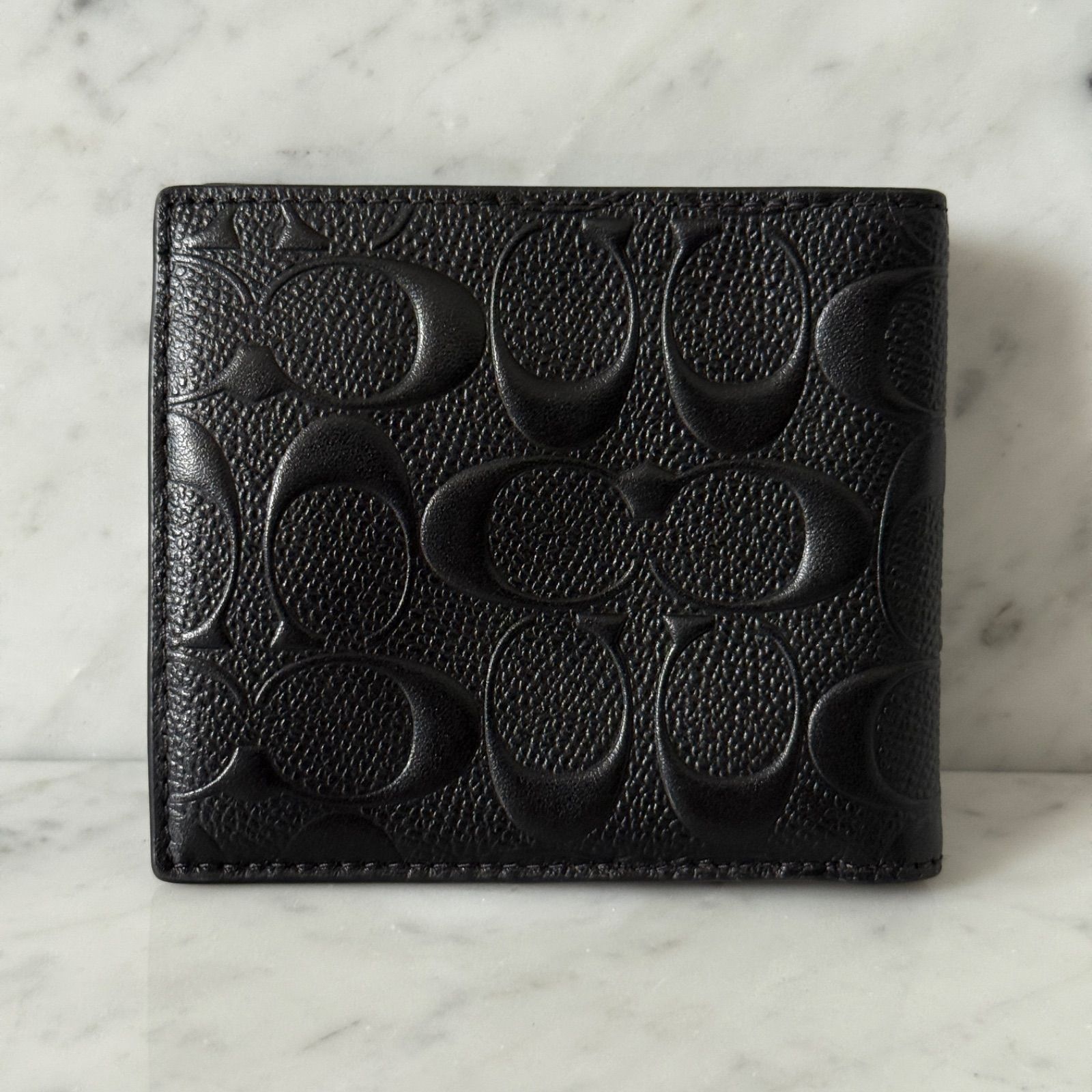 COACH 折り財布 新品 ブラック 新作 カードケース お札入れ 小銭入れ 新品未使用】コーチ♡二つ折財布 ブラック coach カードケース