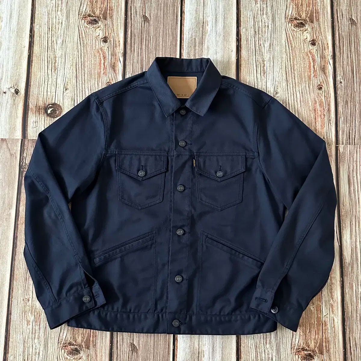 【熱い販売】 スタンダードカリフォルニア Lot 997 トラッカージャケット 42サイズ ネイビー カラー