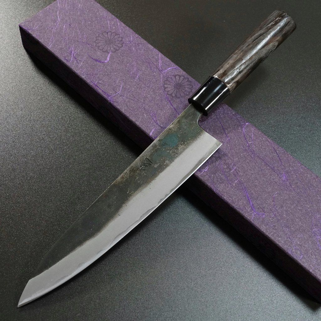 本久一刃物 包丁 牛刀包丁 210mm 黒打 青紙鋼シリーズ ギフトラッピング対応 mo204