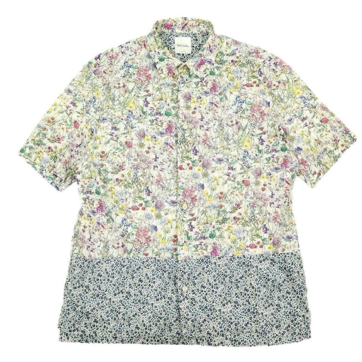 B3439 日本製 Paul Smith ポールスミス 半袖シャツ 花柄 103317 サイズM