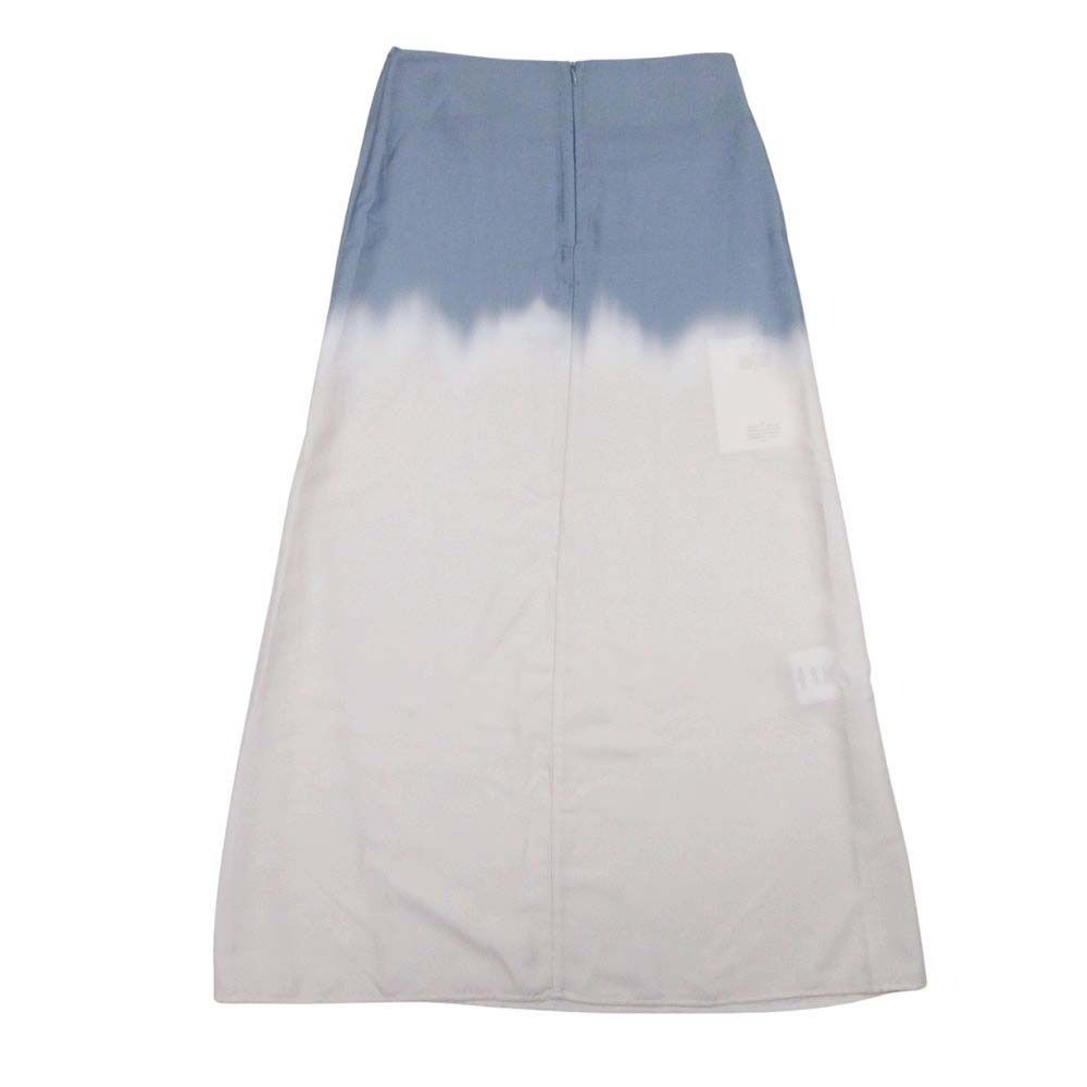 rokh ロク ウエストストラップ スリット Iライン ロング マキシ スカート セミタイト 36 ホワイト ブルーグラデーション レディース 古着