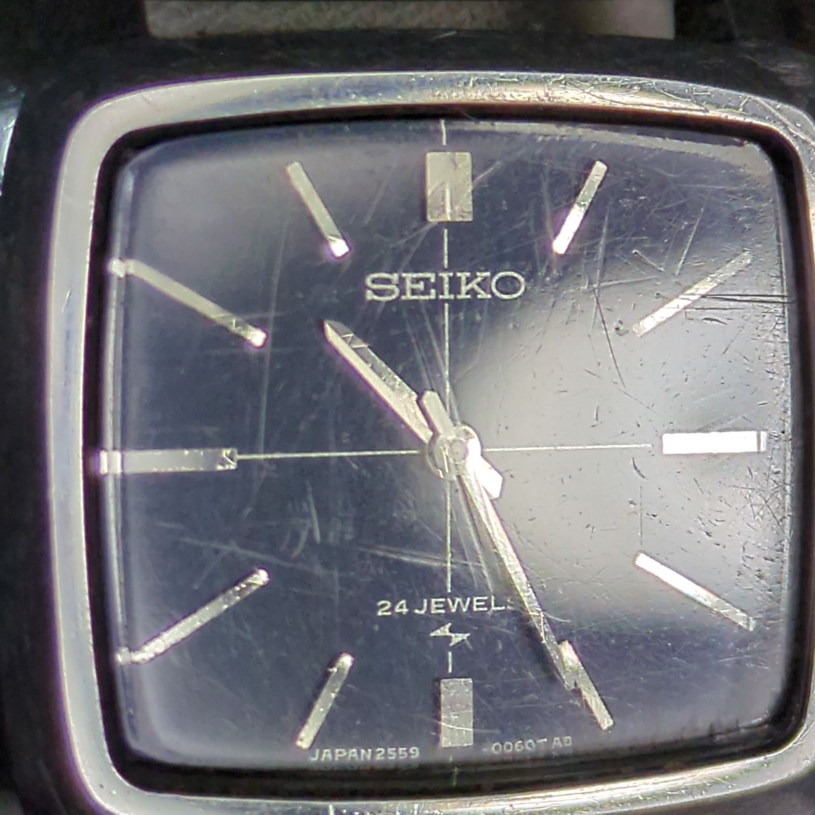 SEIKO セイコー 2559-7000 手巻き 腕時計 ネイビー文字盤 社外
