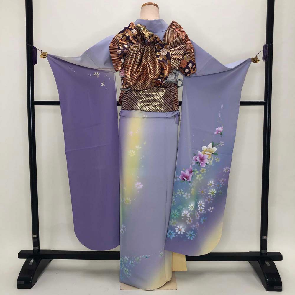 振袖フルセット 裄68cm 身丈166.5cm 長襦袢セット 振袖 帯 帯揚げ