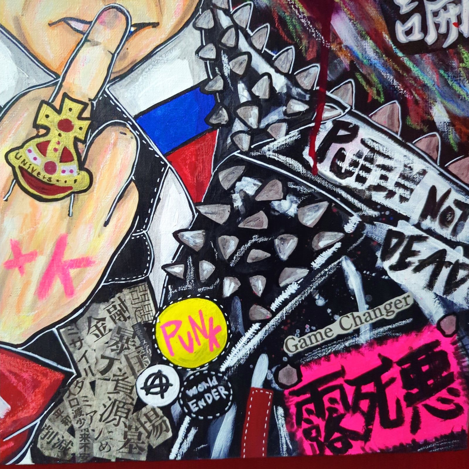 2023年製作/一点物】PUNKS,P 現代アート 絵画 イラスト-