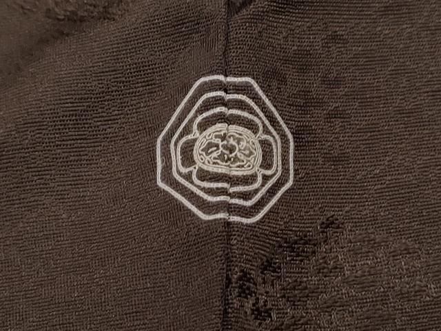 平和屋着物○上質な色無地 菱地紋 黒鳶色 正絹 逸品 未使用 CAAX3111th