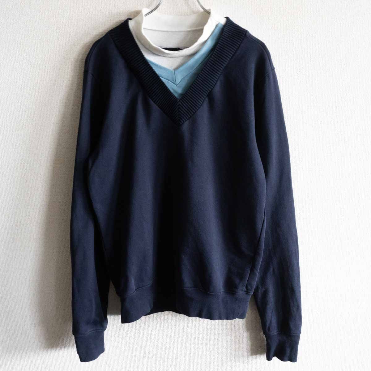 【雰囲気抜群】Maison Margiela【17SS/トリプルレイヤード スウェット】46 ネイビー メゾンマルジェラ 25090784 雰囲気抜群】Maison Margiela【17SS/トリプルレイヤード スウェット