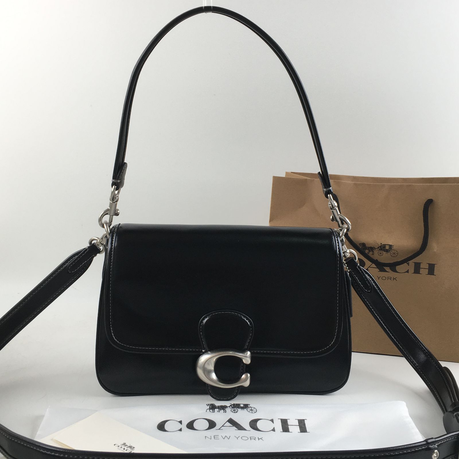 コーチ COACH ソフト タビー ショルダー バッグ ブラック  CR653