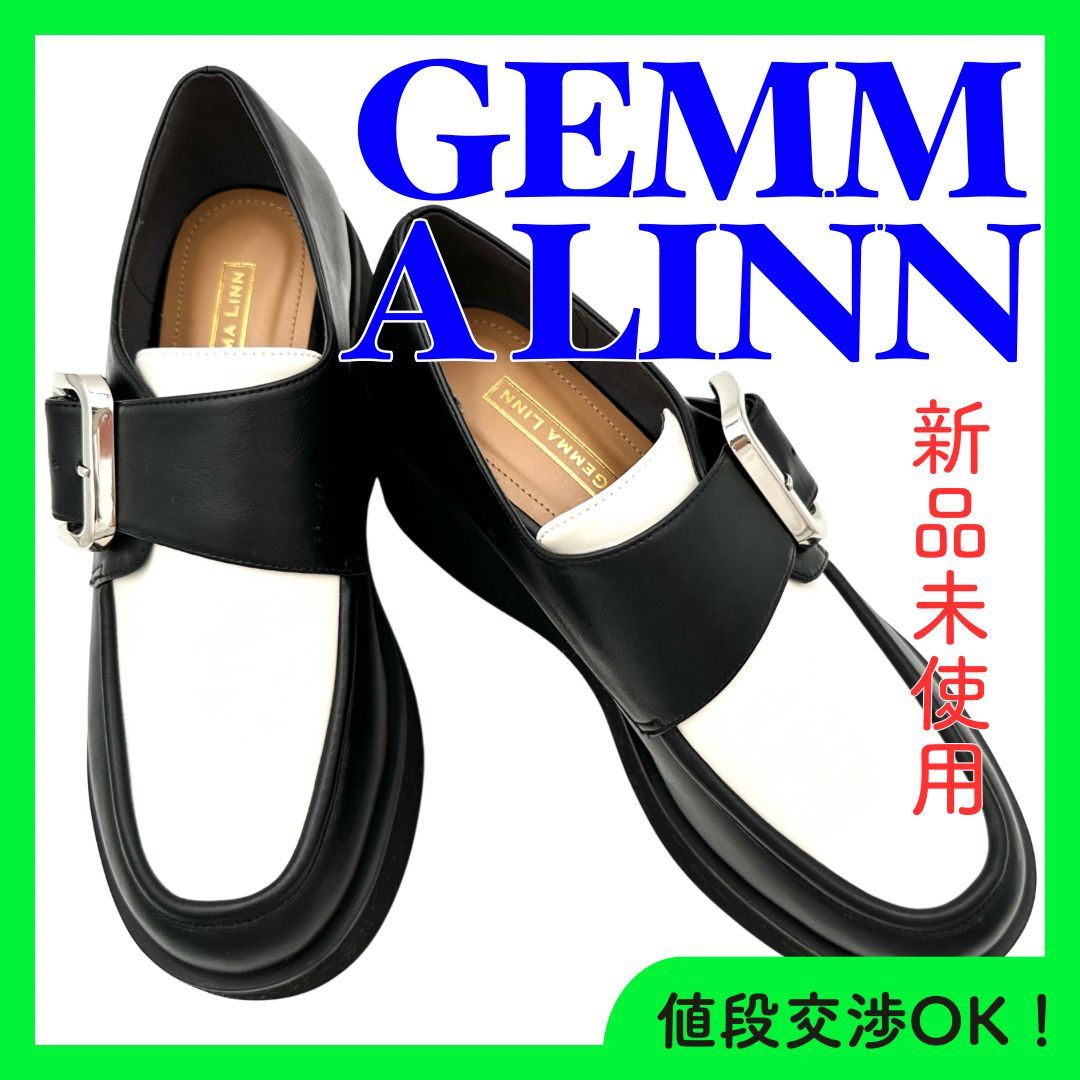 ☆新品未使用☆ GEMMA LINN ジェマリン 厚底ローファー ボリュームソール 本革 レザー バックル ベルト ブラック 24.5㎝ 915 -  メルカリ