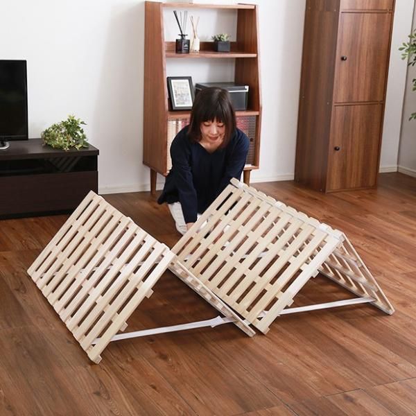 すのこベッド 折りたたみ シングル すのこマット 天然木 ふとん用 スノコベッド 【szo-kir-4-s】
