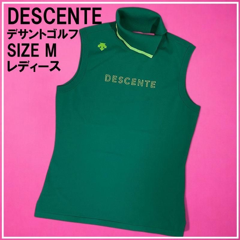 デサントゴルフ タートルネック ニットベスト グリーン M サイズ：M DESCENTE GOLF デサントゴルフ タートルネック ニット