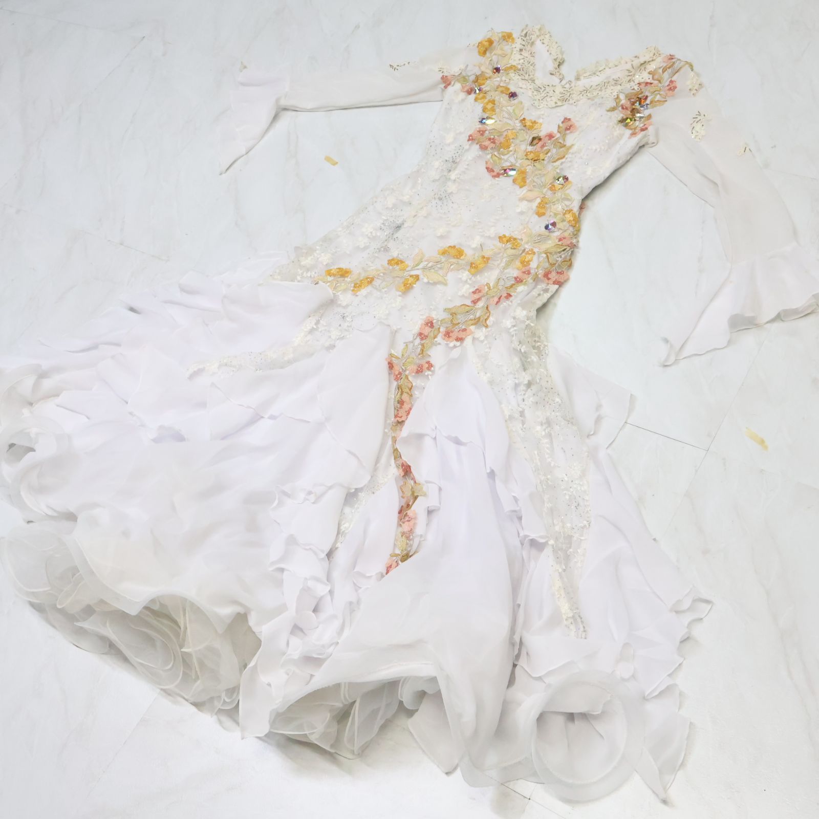 社交ダンス衣装】ホワイト prima boutique プリマブティック