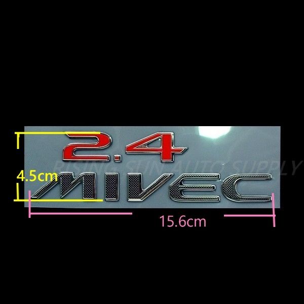 三菱　エンブレム 三菱 純正 エンブレム 2.4 MIVEC マイベック 赤 MITSUBISHI