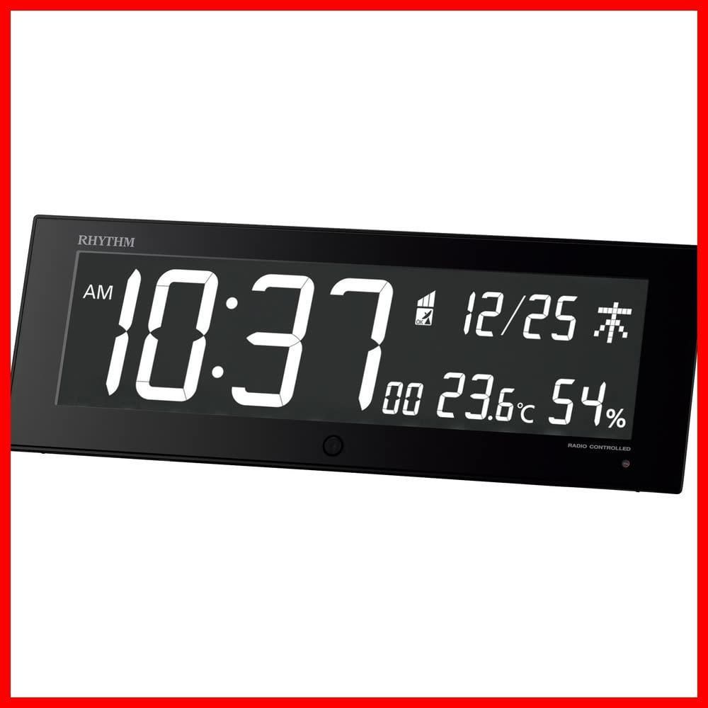 大特価】リズム(RHYTHM) 大型 掛け時計 電波時計 デジタル カラー グラデーション LED 365色 表示 黒 Iroria G  8RZ184SR02 タイガーショップ メルカリ