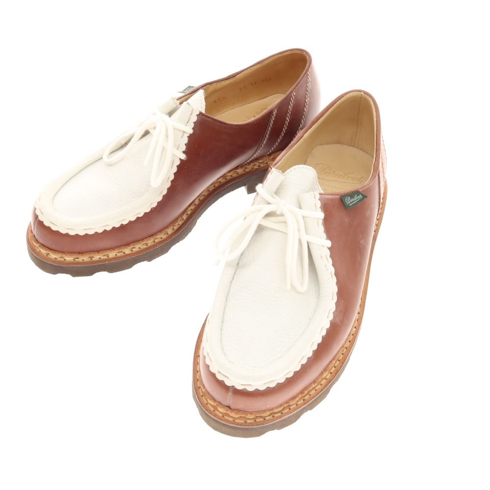 パラブーツ Paraboot fennica別注 Morzine コンビ チロリアンシューズ ブラウン×ホワイト サイズ41 1|2 メンズ