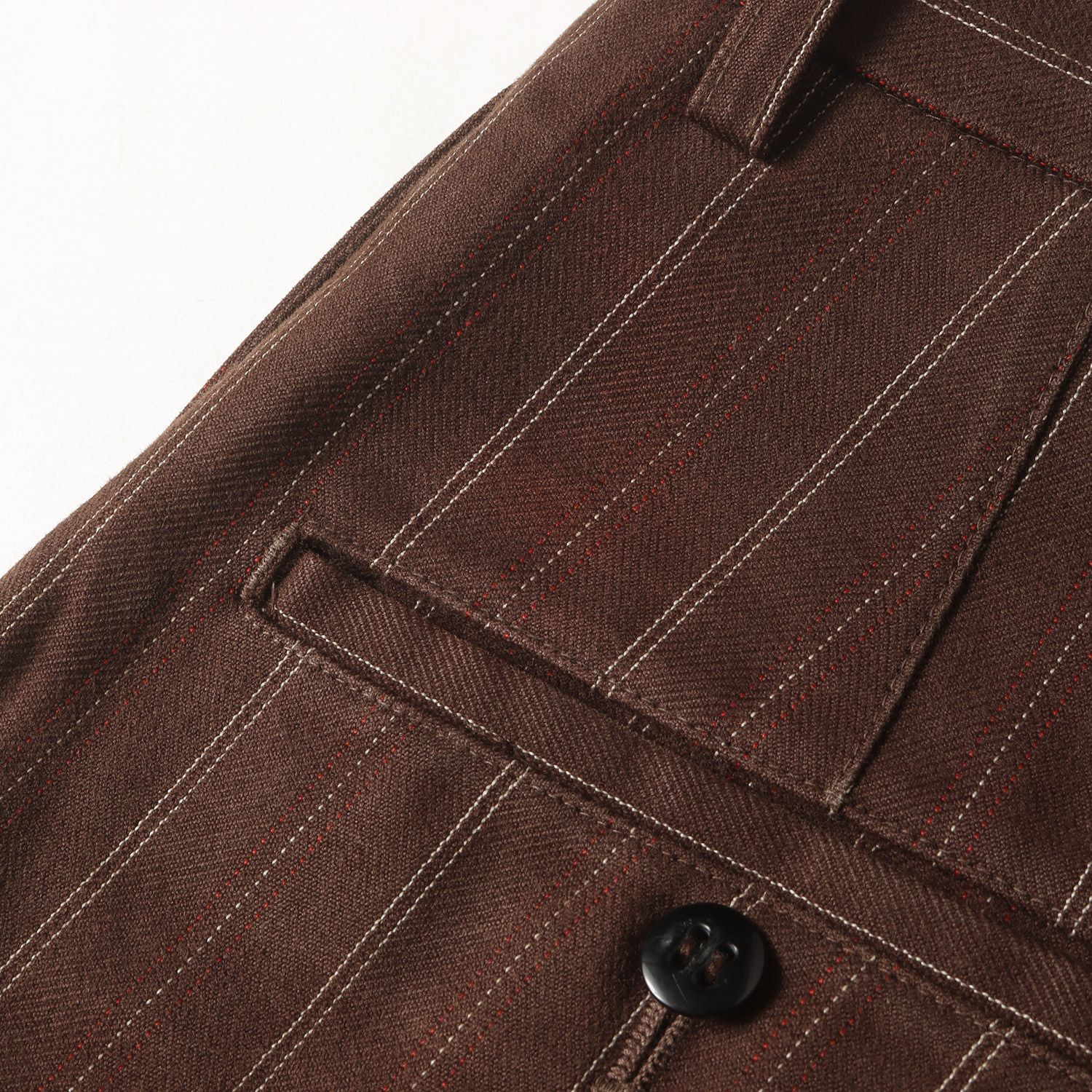 At LAST&CO アットラスト パンツ ブラウン サイズ:32 | ストライプ