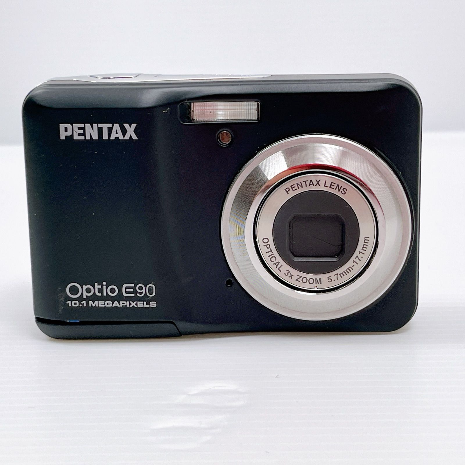 【美品】PENTAX Optio E90　動作確認済 動作確認済み】PENTAX OPTIO E90 デジタルカメラ 黒 単三電池