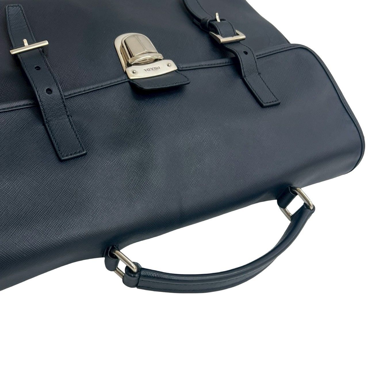 【極美品】PRADA サフィアーノレザー ブリーフケース バイカラー三角ロゴ プラダ ブリーフケース ビジネスバッグ 三角ロゴ サフィアーノ