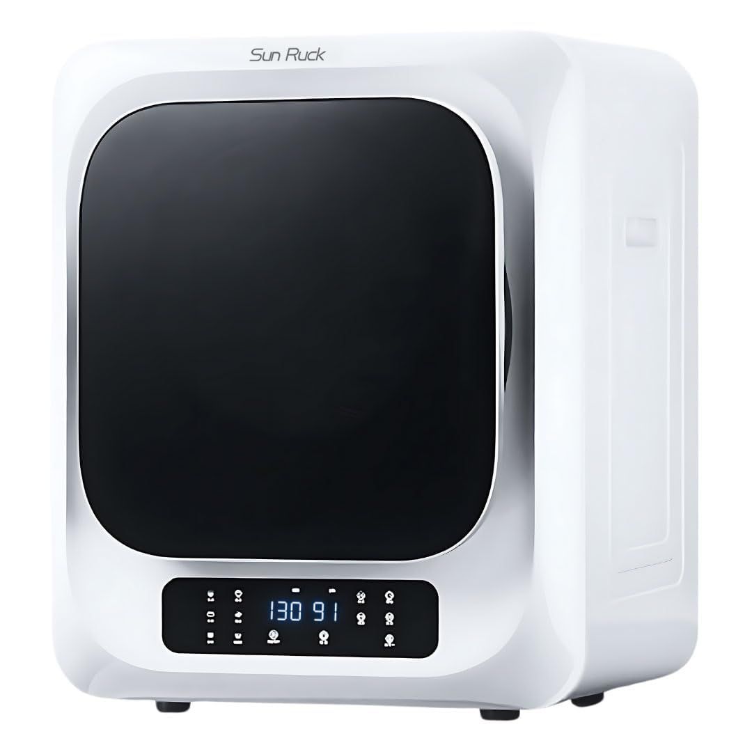 SunRuck 衣類乾燥機 3kg ホワイト UV除菌 小型衣類乾燥機 コンパクト タッチパネル ドラム式 時短 エコ 省エネ 乾きくん SR-ASMN206-W