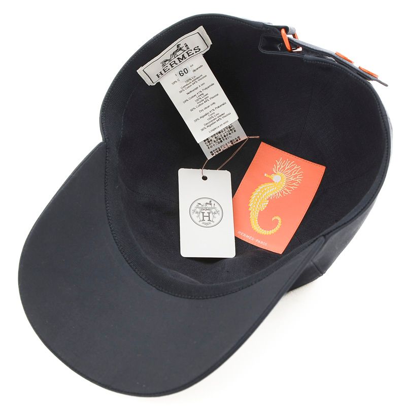 HERMES キャップ 60 中古・古着通販】HERMES (エルメス) キャップ ネイビー サイズ