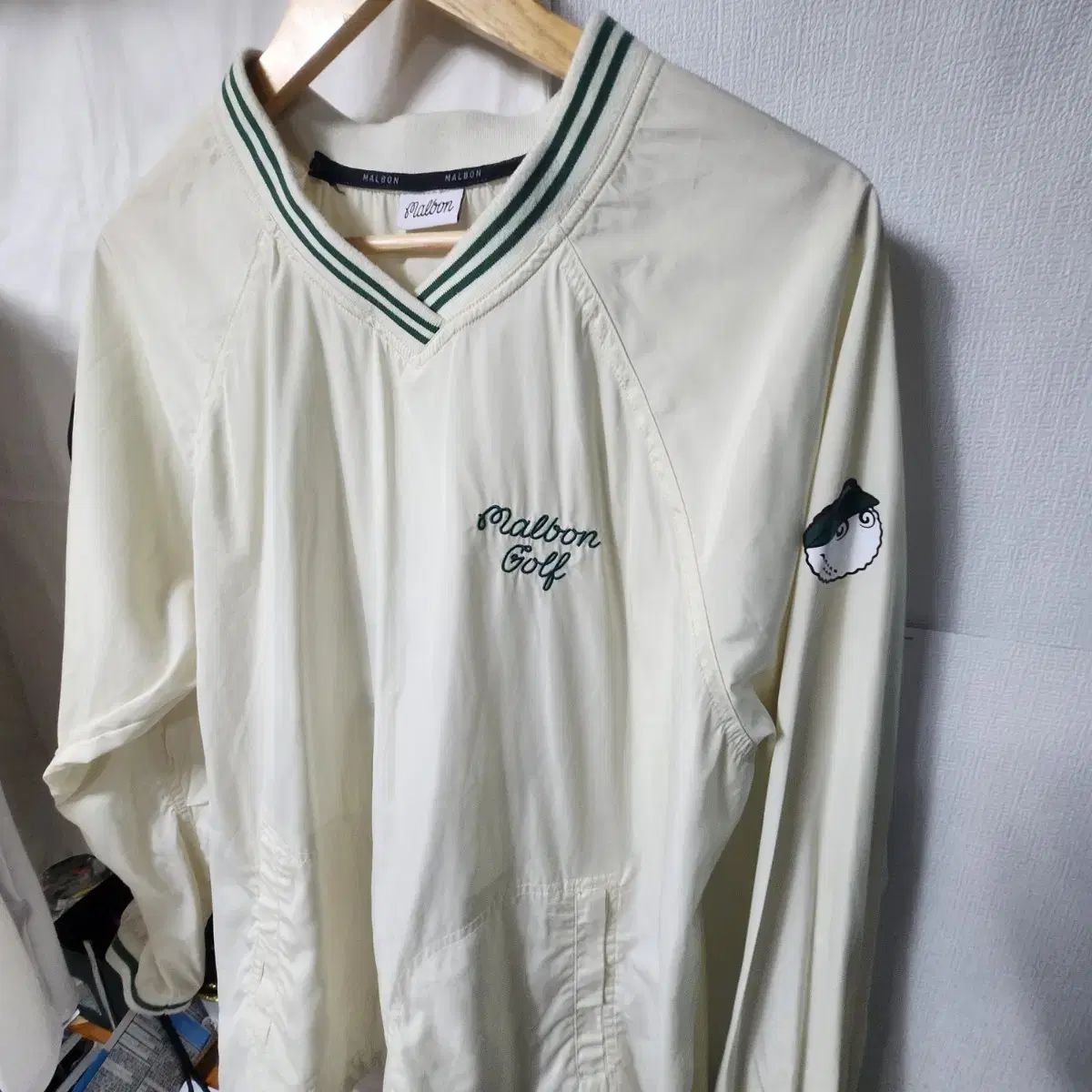 マルボンゴルフ Vネック ウィンドブレーカー アイボリー XL LLC-HASEGAWATOSO_COM