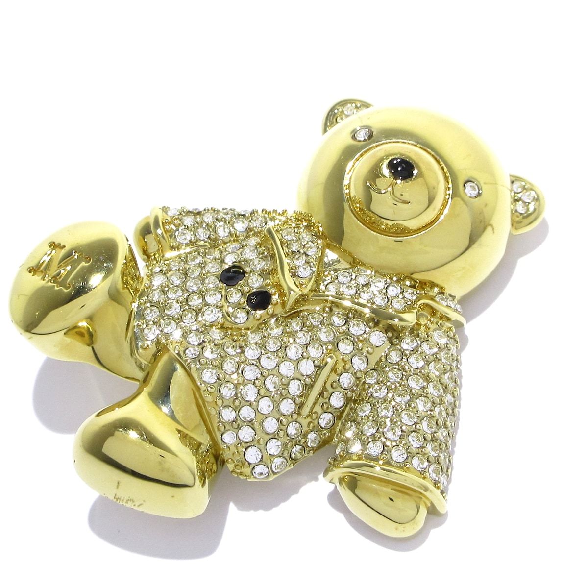 Max mara 定番 クリスタル x ゴールド　ブローチ Max mara 定番 クリスタル x ゴールド ブローチ