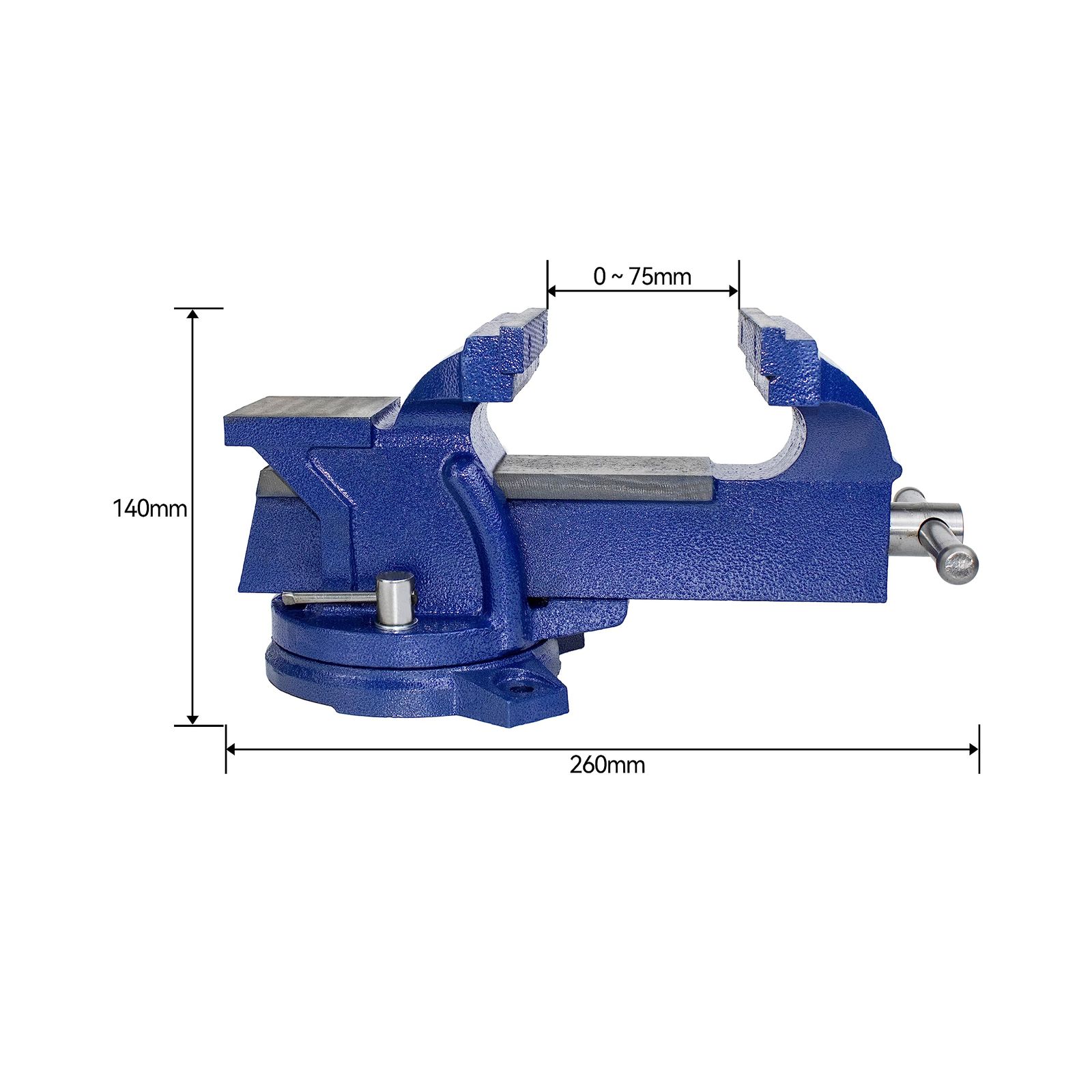 迅速発送】HFS(R) 万力 ベンチバイス 口幅:100mm 最大開口:75mm 360度 