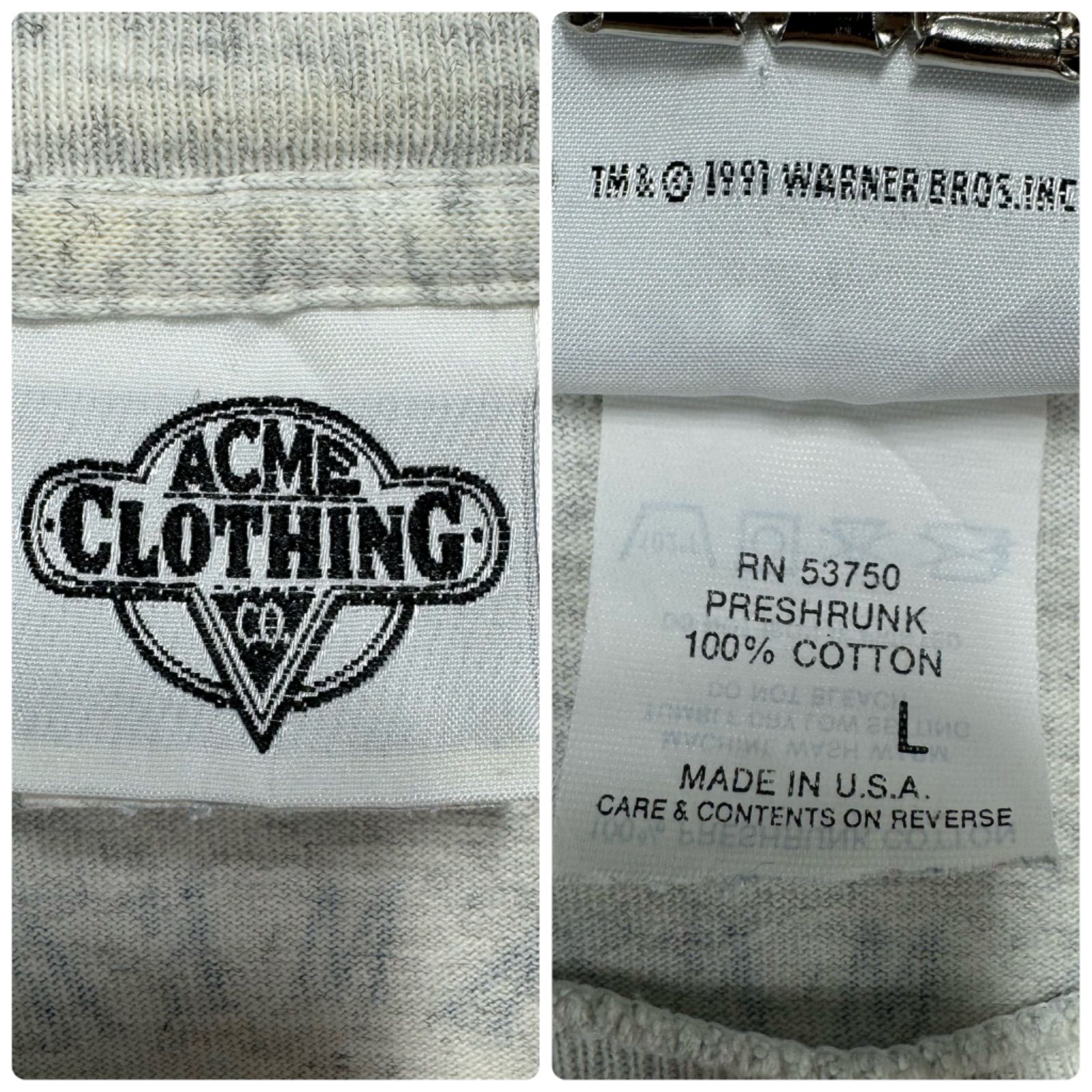 90s 1991 vintage USA製 ACME CLOTHING Looney Tunes Warner