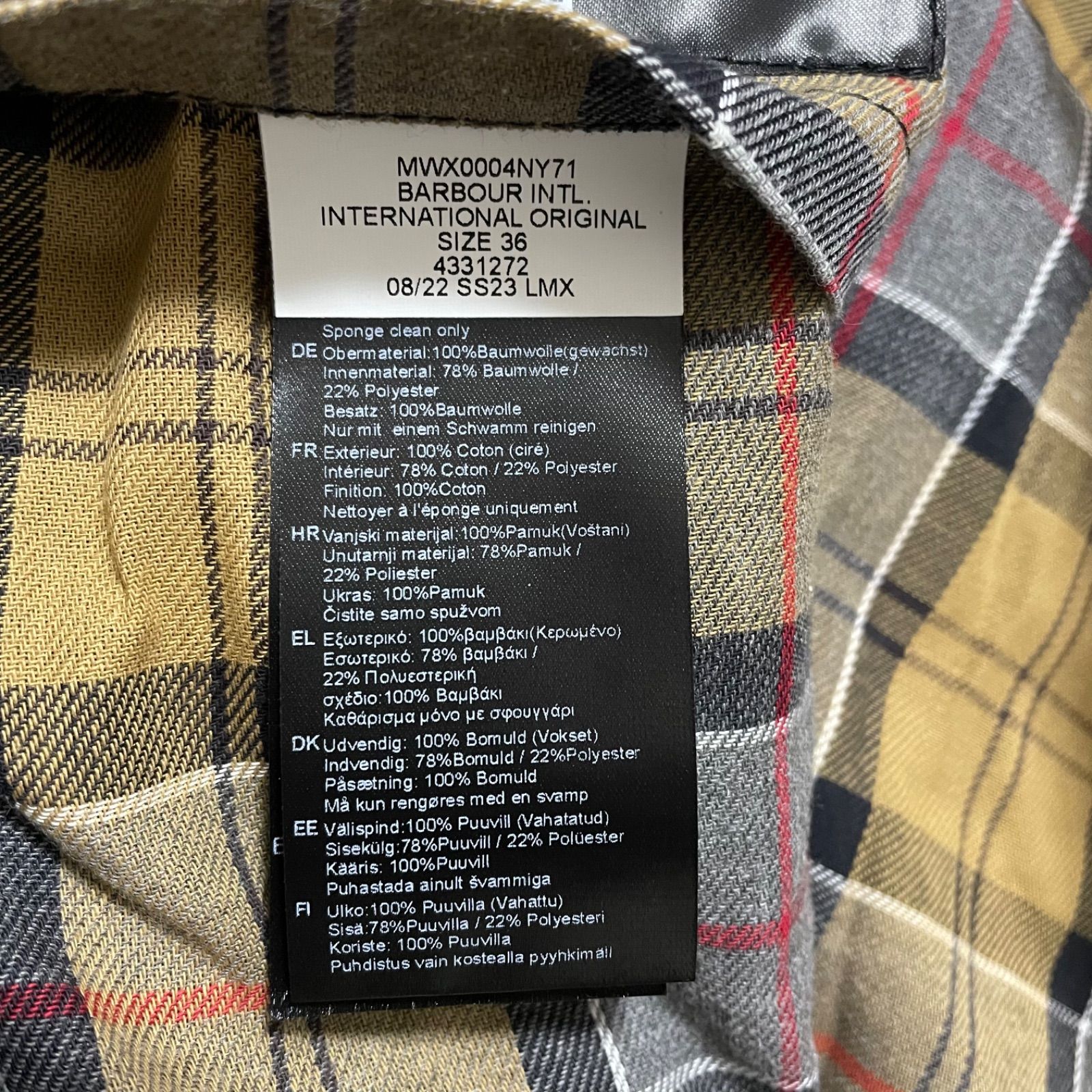 Barbour INTERNATIONAL ORIGINAL 36