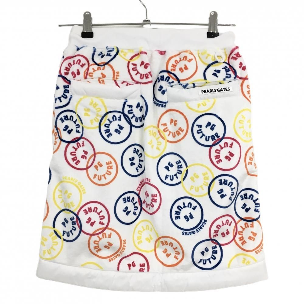 新品】パーリーゲイツ ベロアスカート 白×マルチカラー FUTUREニコ 裏