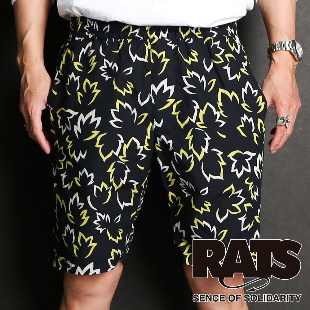 RATS/ラッツ】LEAF COTTON SHORTS - BLACK / ショートパンツ / 24