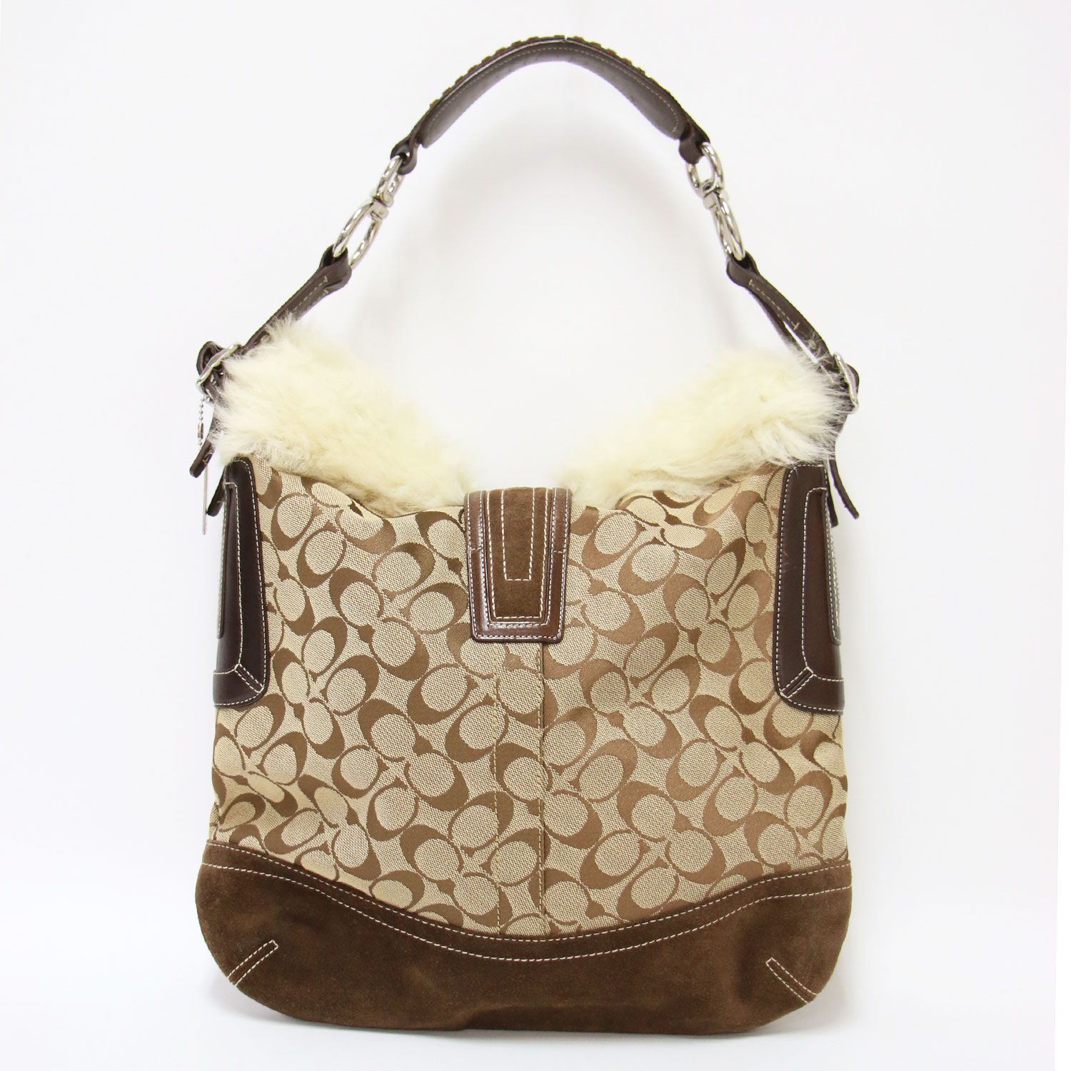 coach コーチ ワンショルダーバッグ スエード ブラウン ポーチ 7558 coach コーチ ワンショルダーバッグ スエード ブラウン ポーチ 7558