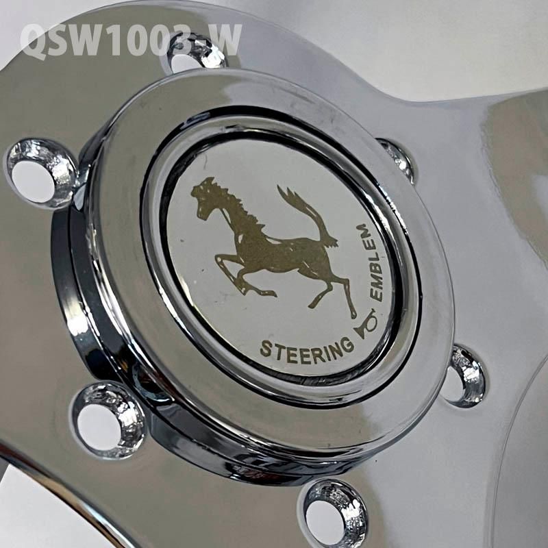 33ｃｍ ピュアホワイト ウッドステアリング QSW1003-W1