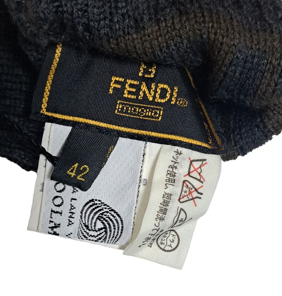 未使用 フェンディ 手袋 ウール 100％ グレー ズッカ FENDI グローブ ニット - メルカリ