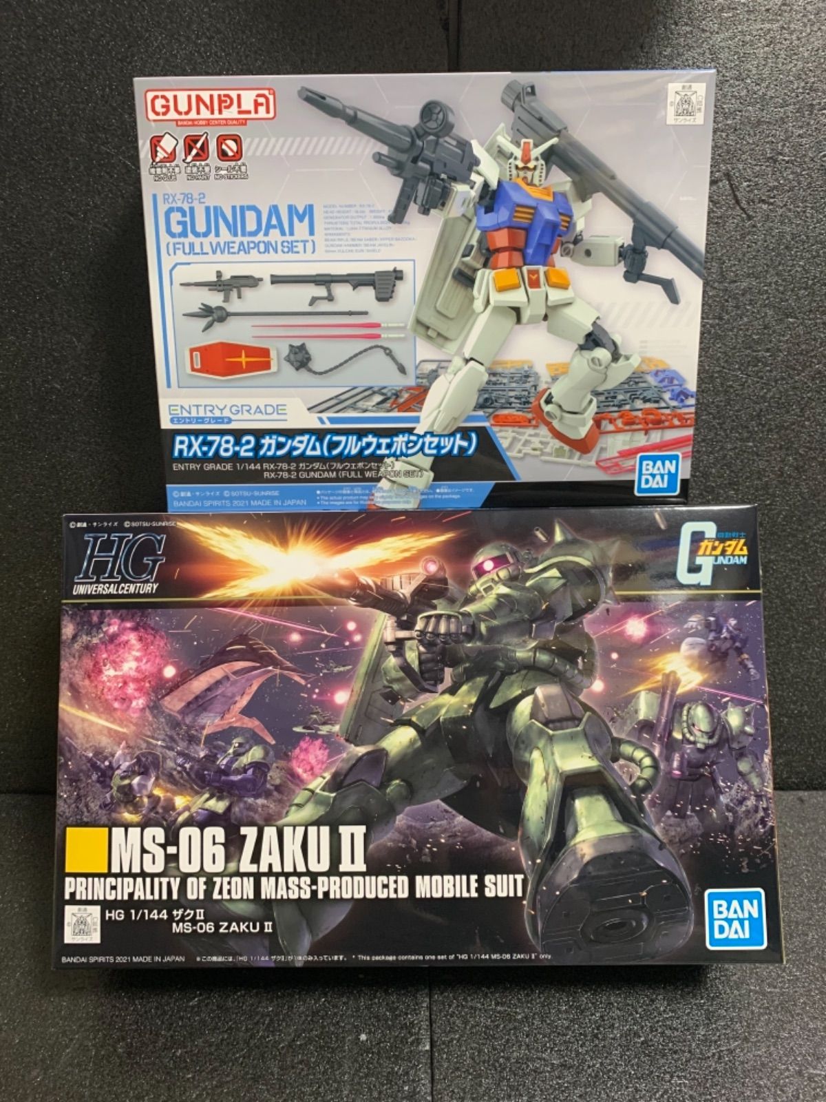 ガンプラ EG RX−78 ガンダム フルウェポン HGUC ザクⅡ 2個