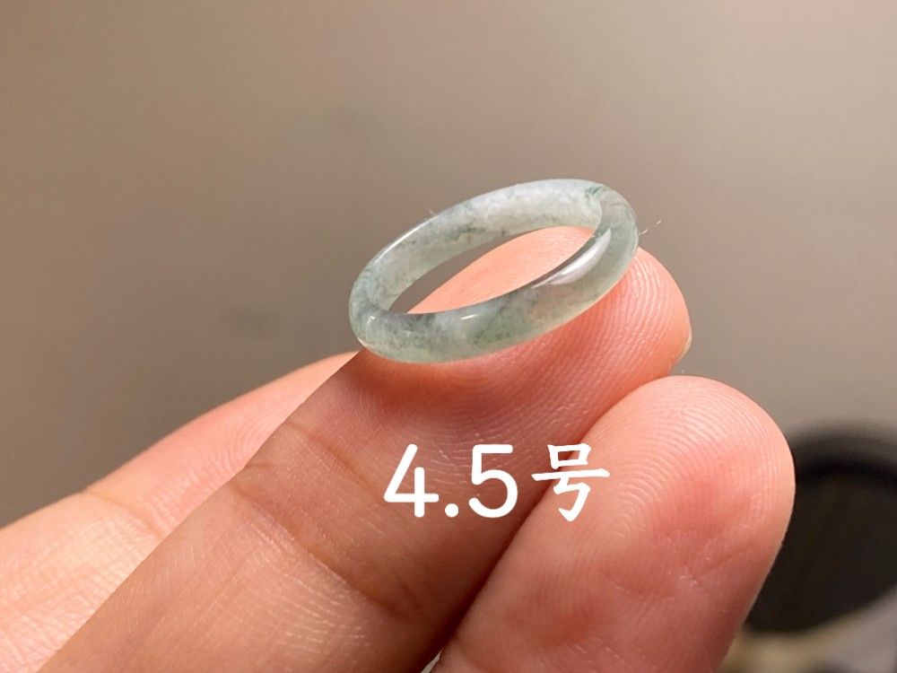 L12-120ピンキーリング高氷種薄青緑4.5号グアテマラ産本翡翠くりぬきリング L12-120ピンキーリング高氷種薄青緑4.5号グアテマラ産本翡翠