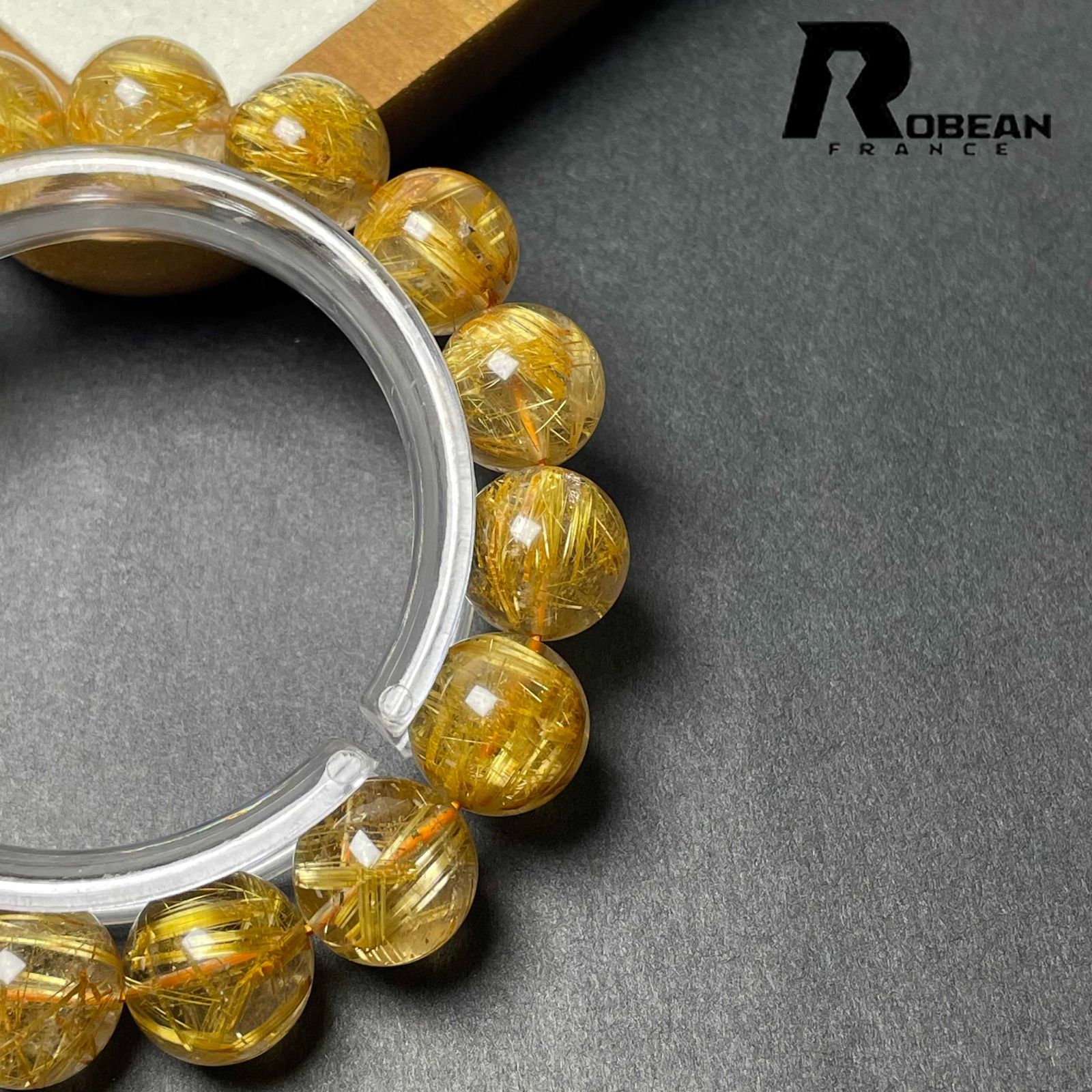 上級 EU製 定価144万円 ROBEAN ! 満針ルチルクォーツ ブレスレット パワーストーン 天然石 金運 お守り プレゼント 13.4-13.8mm D0922524 WWW_SHINETEETH_COM