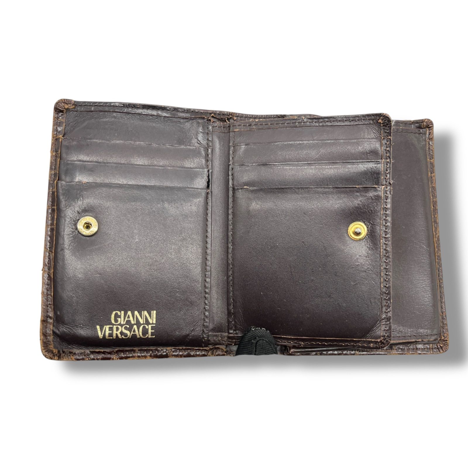 Gianni Versace 二つ折り財布 クロコ型押し メデューサ 1246
