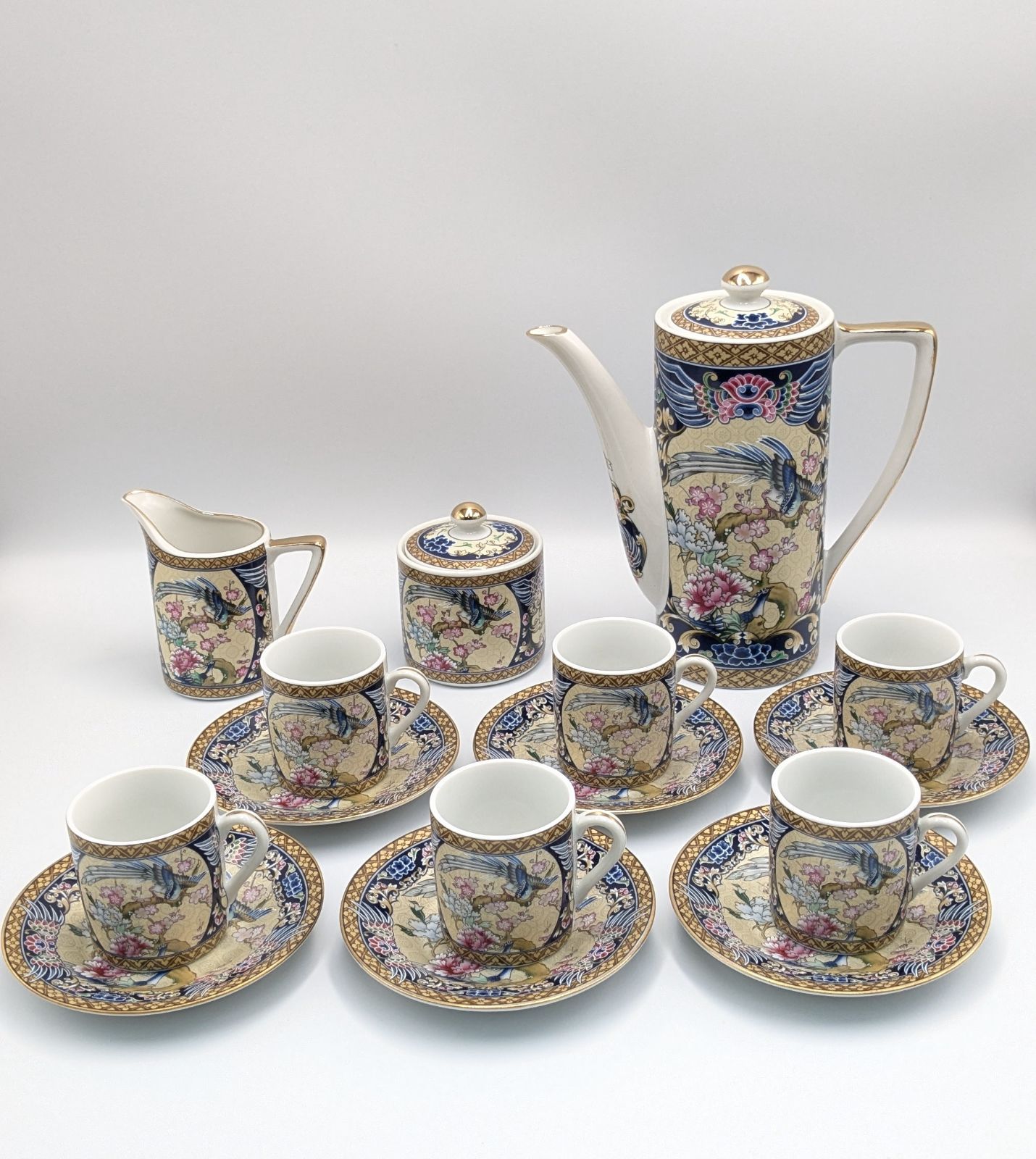 コーヒーセット ティーセット 17pc. SEIZAN JAPAN レトロ 謙山釜