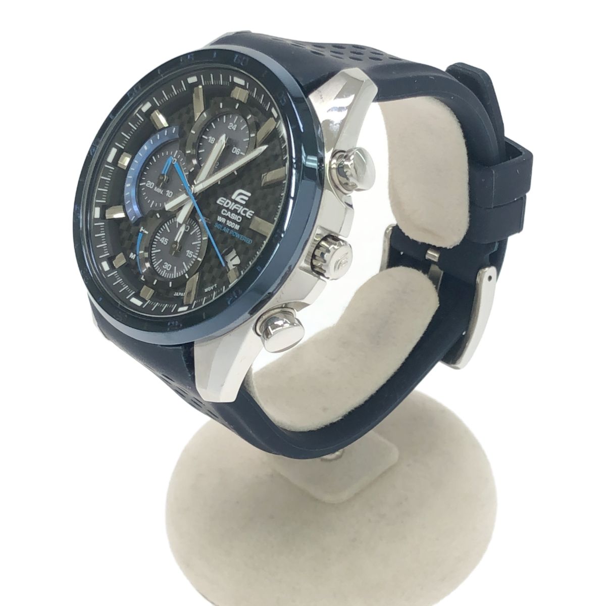 稼働 腕時計 CASIO カシオ EDIFICE EQS-900 クロノグラフ ソーラー 黒 
