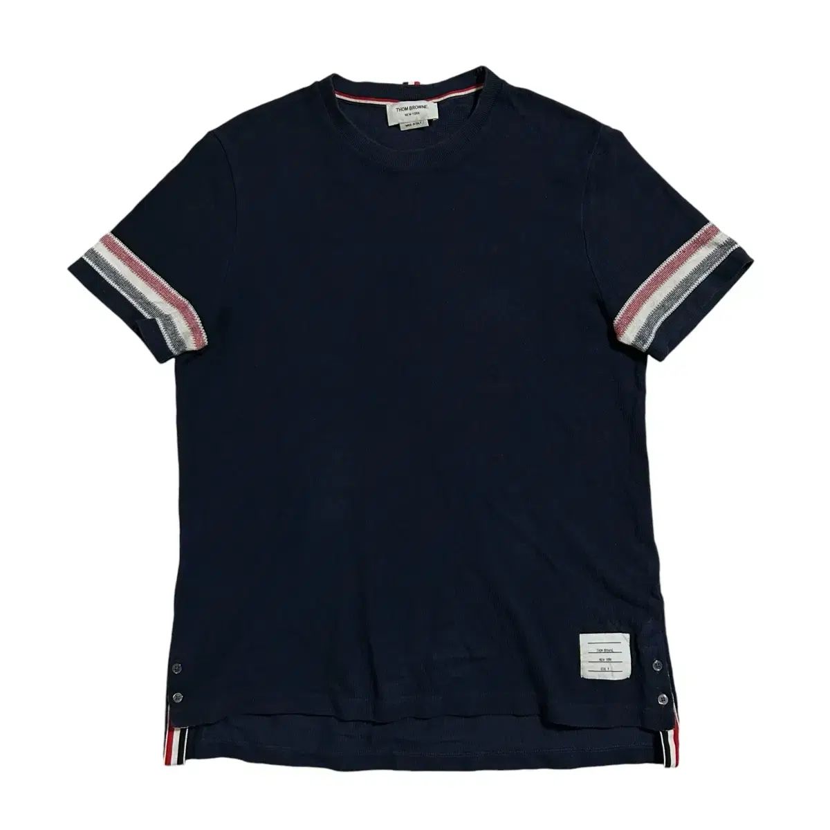 【雷市場（ポンジャン）商品韓国直送】 Thom Browne(トム・ブラウン) テクスチャー ネイビー ショートスリーブ ( 4 ）
