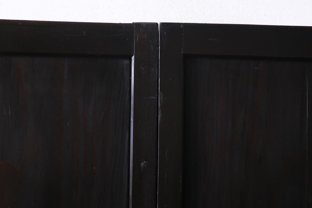 帯戸 2枚セット 漆塗り 幅広サイズ アンティーク R-035765-2