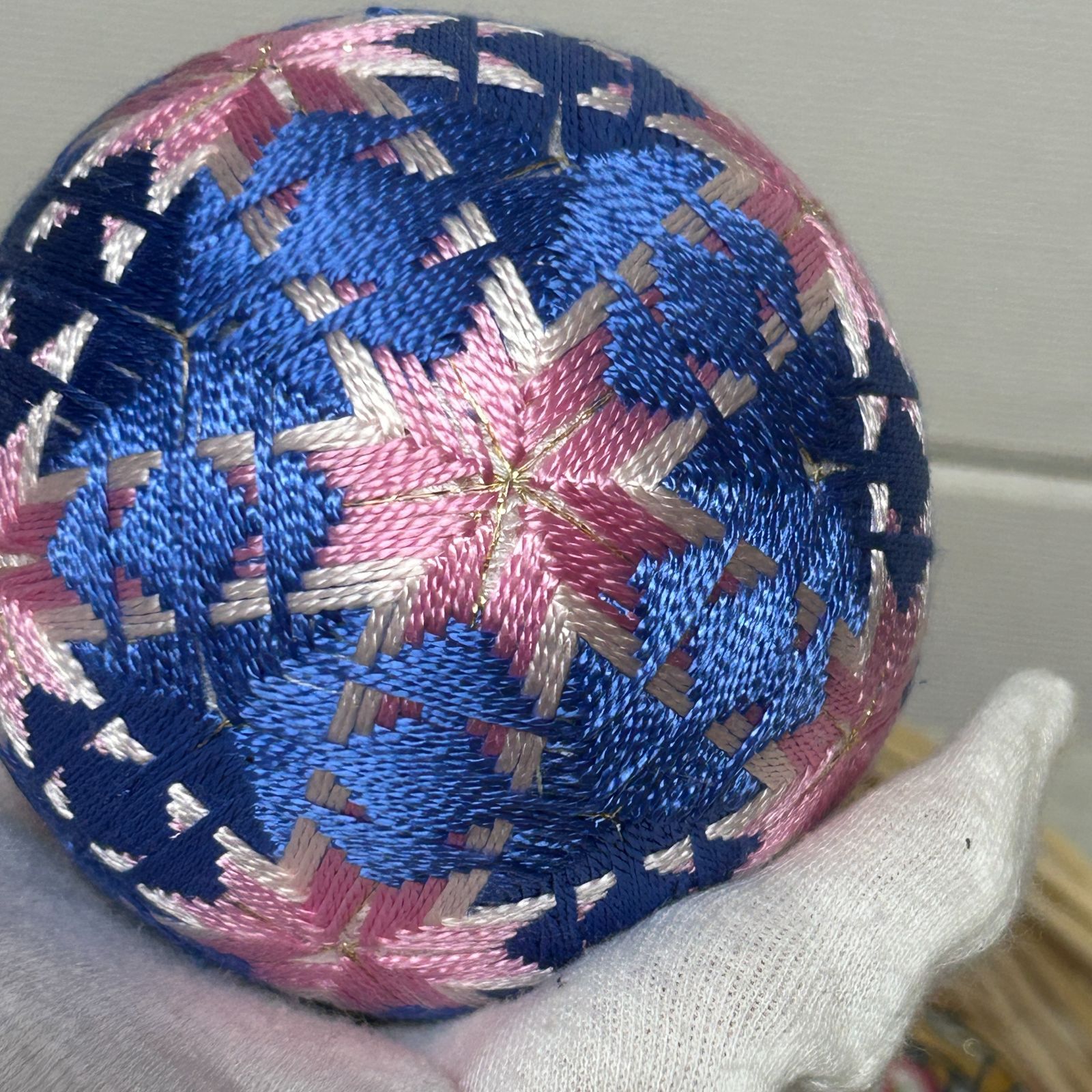手毬 手鞠 スレスレ てまり 刺繍鶴＆亀 No141 ハンドメイド