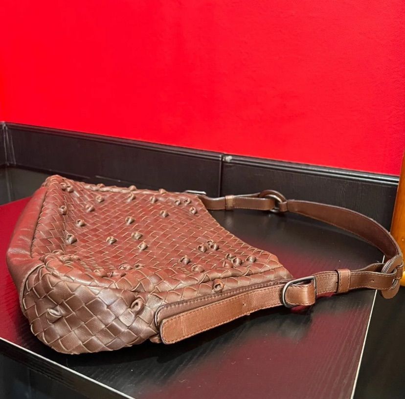 【希少バックル】BOTTEGA ボッテガヴェネタ イントレチャート ベルト 茶色 希少バックル】BOTTEGA ボッテガヴェネタ イントレチャート