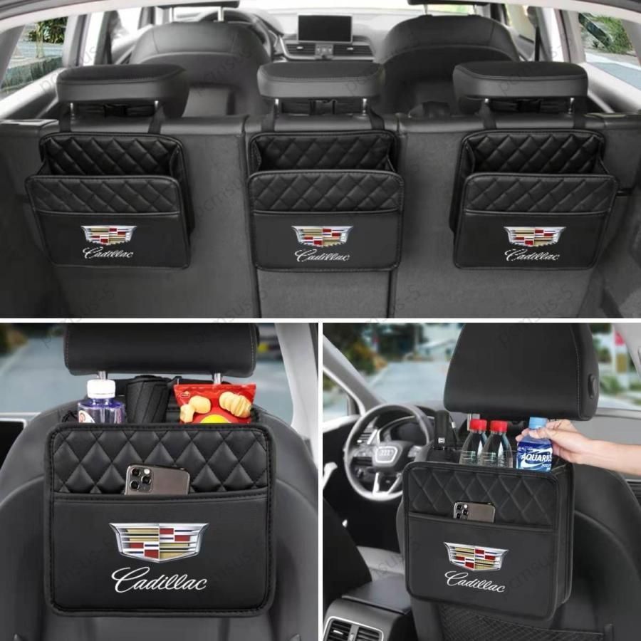 【新品未使用】新品！キャデラック Cadillac 収納ポケット シートバックポケット ゴミ箱 小物入 2個セット 全車種対応 CT4 CT6 XT4 XT5 XT6 ATS CTS ATS SRX DTS STS XLR