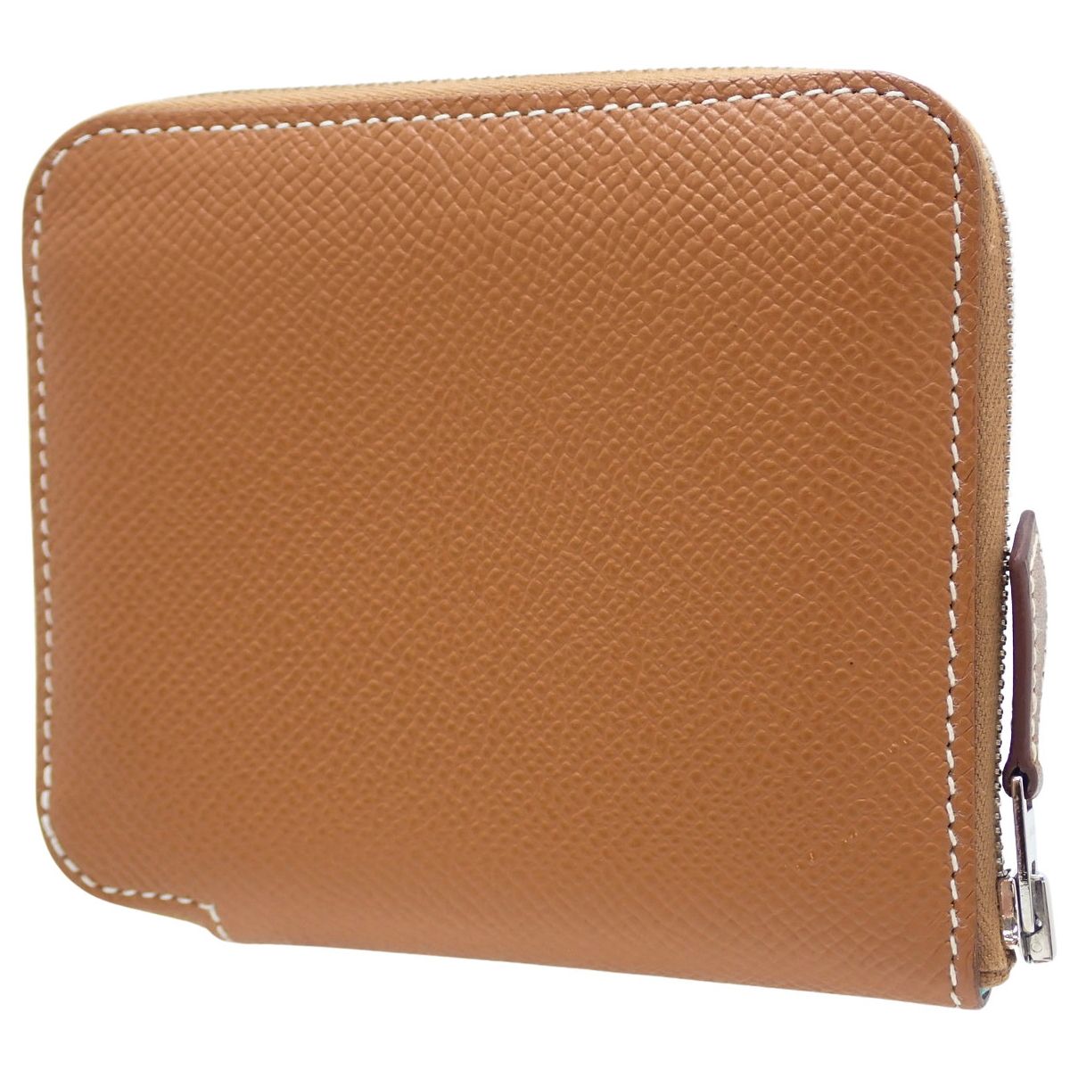 HERMES エルメス アザップコンパクト シルクイン ゴールド ブルーイドラ ブラウン茶 ブルー青 マルチ エプソン シルバー金具 B刻印 コンパクトウォレット ミニ財布 ジップアラウンド 小物 40802160475 アラモード