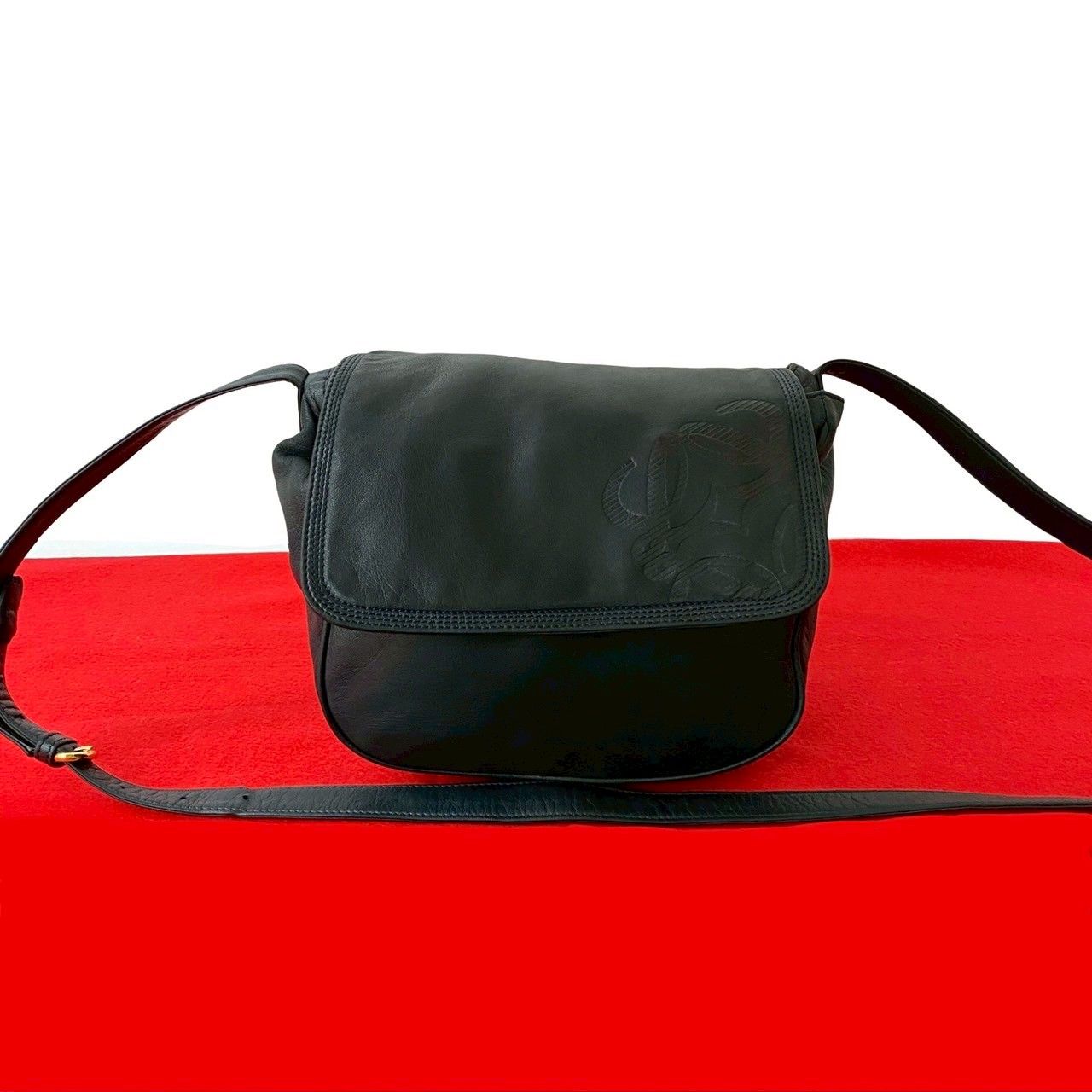 極 美品 LOEWE ロエベ ヴィンテージ アナグラム ロゴ ナッパ レザー 本 