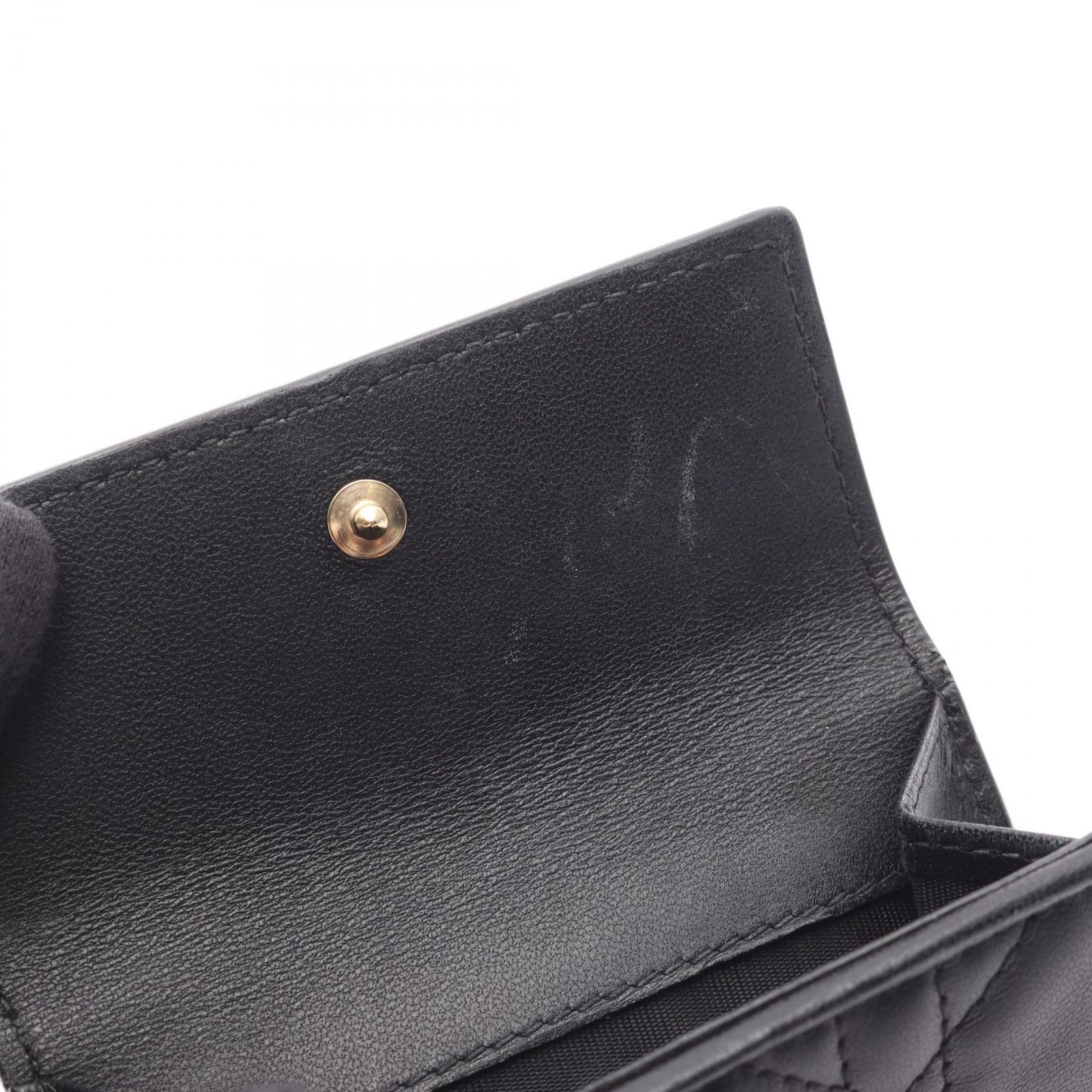 Dior ロータスウォレット ブラック 三つ折り 巾着袋付き ディオール 三つ折り財布 ロータスウォレット カナージュ