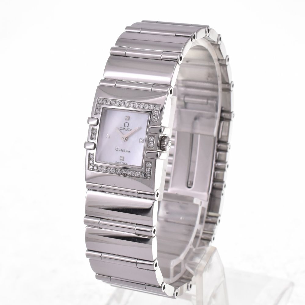 オメガ OMEGA 1528.76 コンステレーション カレ クアドラ ミニ ダイヤモンド クォーツ レディース 箱 保証書付き I 142655